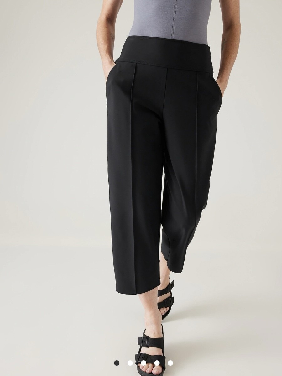 Athleta Stellar Wide Crop Pant Black Size 10